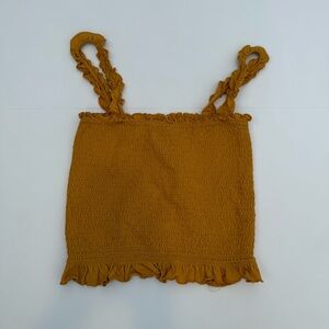 Bozzolo Ruffled Smocked Top in Mustard